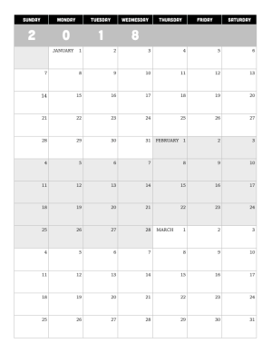 Download Grayscale 2018 Calendar